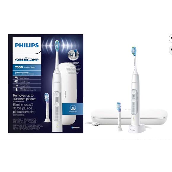 Philips Sonicare ExpertClean 7500 White, Rechargeable Electric Power Toothbrush - Picture 1 of 5